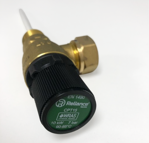 Reliance RWC 15mm Pressure & Temperature Relief Valve 95mm Probe 7 Bar PTEM540001