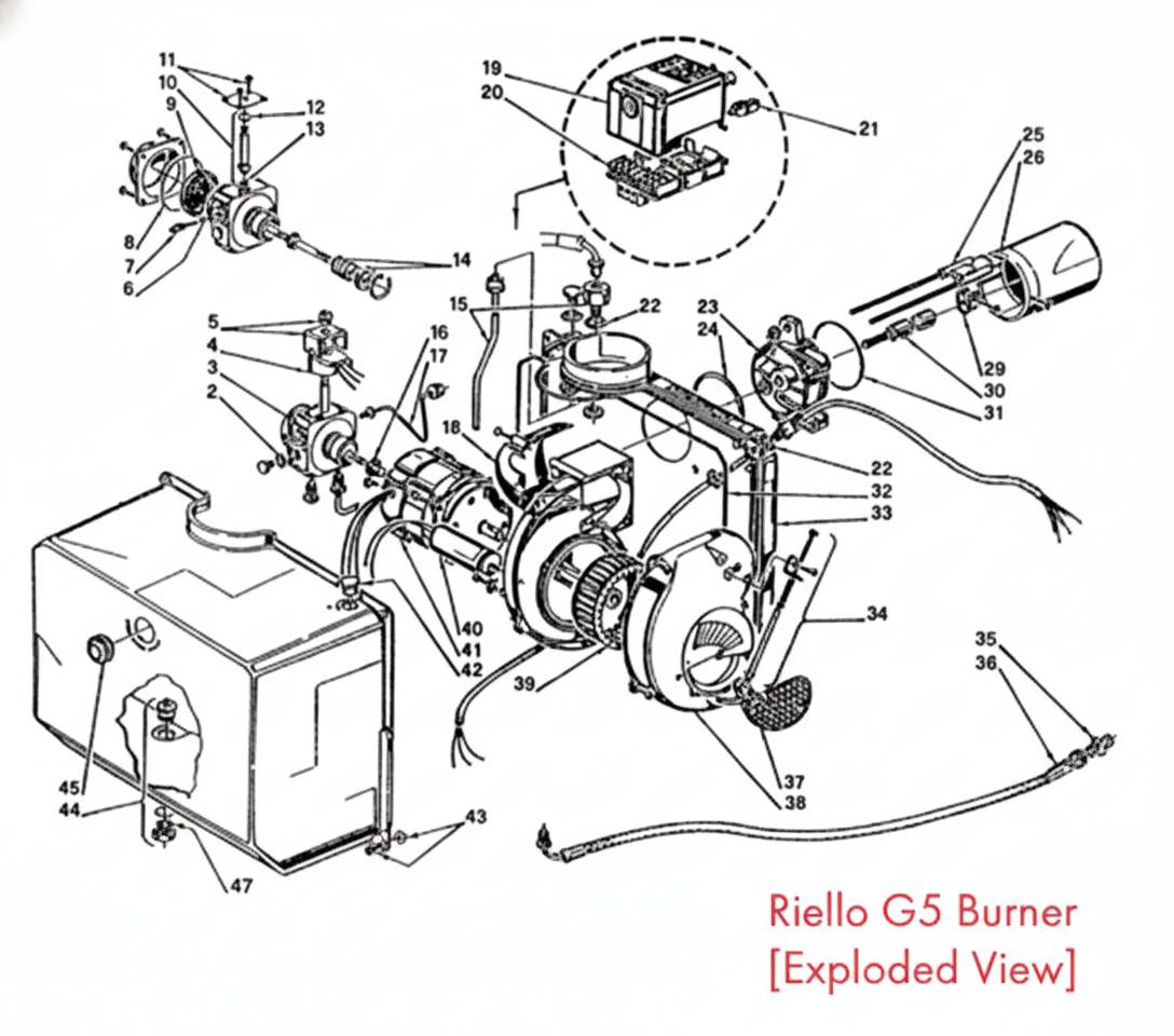 Riello G5 Burner Exploded View