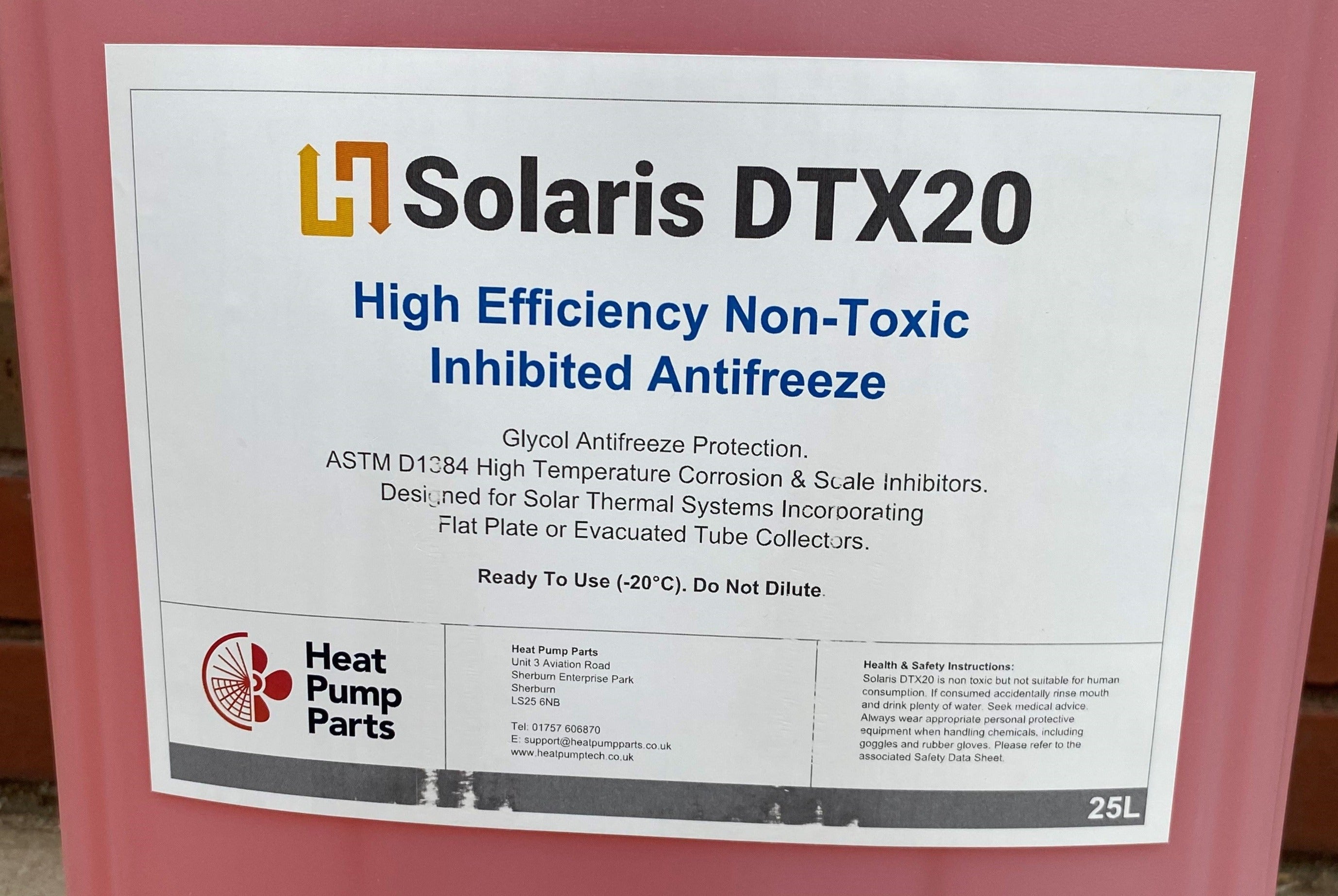 Solar Thermal Heat Transfer Fluid with Antifreeze 25L - Solaris DTX20
